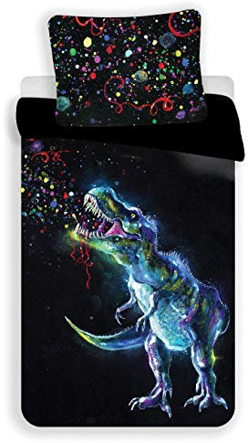 Dinosaure Black – Bettwäsche – Bettbezug Baumwolle