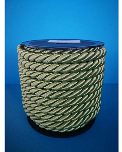 Rulle 10 m Diameter 10 mm PISTACHIO GRÖN färg - Flätad sladd tillverkad i Italien - Sladd, rep, dekorativa beslag, repband för kreativ DIY