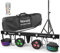 BeamZ Showbar Free DJ Lighting Set with Stand - LED Disco Effect Lighting System, Multi FX Derby, PAR Spot and Strobe with IR Remote & Carry Bag for Parties, Events and Mobile DJs