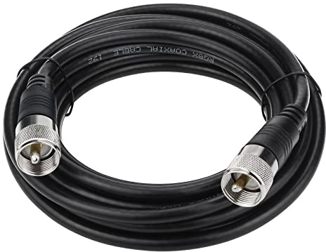 Ullnosoo 18ft RG8x Coaxial Cable, CB Coax Cable, UHF PL259 Male to Male, Low Loss, Waterproof, Compatible with CB Ham Radio, Antenna Analyzer, Dummy Load, SWR Meter