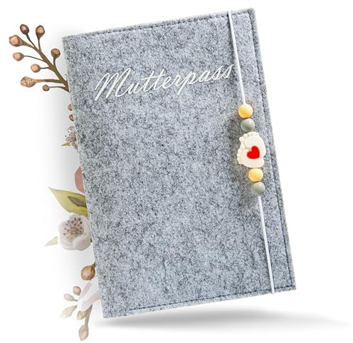 ONE+PLUS® hochwertige Mutterpass Schutzhülle Mutterpass organizer mutterpasshülle filz Uheft hülle U heft hülle Impfpass Mutterpass Hülle Mutterpasshüllen Geschenke für Schwangere u-heft hülle