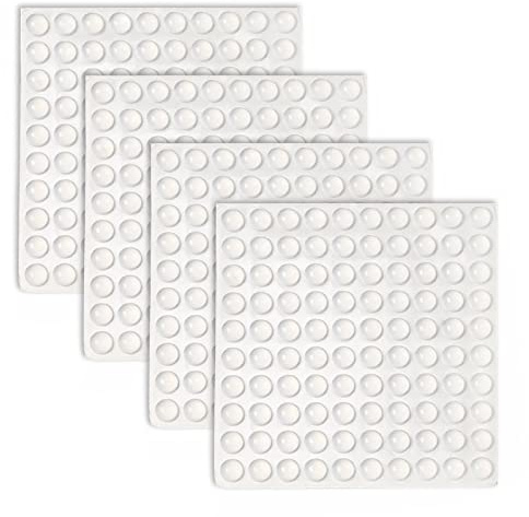 TSHAOUN 400 Pcs Butées de Porte en Caoutchouc, 8 ×3mm Tampons en Silicone Transparent Amortisseur Porte Placard pour Protection des Meubles, Portes et Fenêtres, Tiroirs, Armoires, Anti Bruit