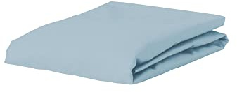ESSENZA Spannbettlaken Minte Eisblau, 160x200 cm - 100% Baumwollsatin 300TC - Uni