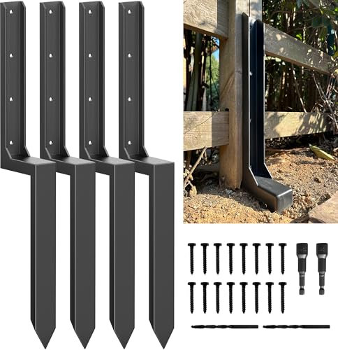 IRONBABE 33.62 Fence Post Repair Kit, Fix Broken 4x4/6x6 Wood Posts, 4Pack