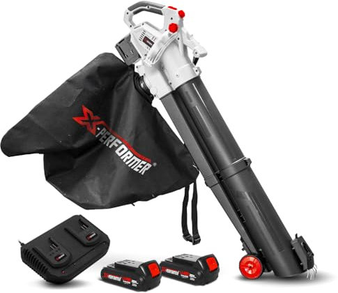 Aspirateur souffleur broyeur rechargeable 2x20V avec batteries 2Ah - X PERFORMER
