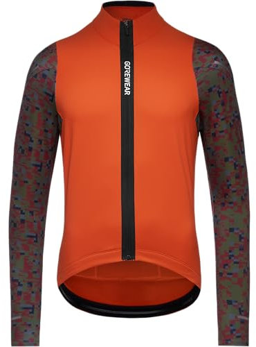 GOREWEAR Spinshift Thermo Langarm Trikot Herren, Fireball/Utility Green, L