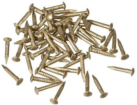 TOP-VIGOR Clout Nails 8mm, 50Pcs 1.2mm Brass Carpet & Upholstery Tacks