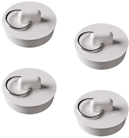 Lot de 4 bouchons de baignoire universels en caoutchouc avec anneau de suspension pour baignoire, cuisine et salle de bain, 25 à 28 mm