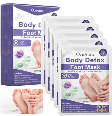 5 Paar Fußmaske, Hornhaut Socken Lila Fussmaske 12 * 15cm Hornhautsocken,Ideal für Trockene,Rissige Füße,Entfernt Sanft und Effektiv Harte Hornhaut und Abgestorbene Haut an Den Zehen