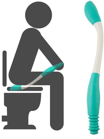Bottom Wipers for Disabled,Toilet Aids Tools Long Handle Toilet Assist Tool Bottom Buddy Toilet Aids Long Reach Comfort Wiper Extends 15 Grips Toilet Paper or Pre-Moistened Wipes