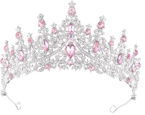 DRESHOW Födelsedagskrona för Kvinnor Födelsedag Kristall Rhinestone Tiara för Flickor Dekorationer Hårtillbehör Bröllop Tiara Glitter Princess Crown Pannband för Fest