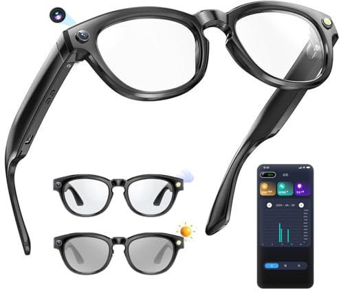 Occhiali Intelligenti Con Intelligenza Artificiale - Lenti Fotocromatiche, Con Fotocamera HD Da 200 W E Altoparlanti, Foto E Video Ai/App Di Sincronizzazione, Per Viaggi, Ciclismo