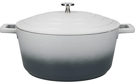 MasterClass Cast Aluminium Casserole Dish, Grey Ombre, 28cm/5Litre, Gift Boxed
