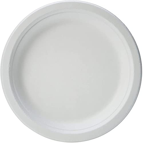 125/500/1000 Piattini piani monouso 18cmØ Biodegradabili e Compostabili in polpa di cellulosa usa e getta bagassa Plastic free | After Plastic (500)