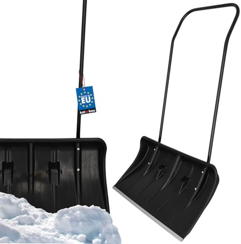 KOTARBAU® Pala de Nieve Doble, Pala con Ruedas, Pala Ancha con Mango de Aluminio, Pala Doble, Eco, Pala quitanieves Grande, 80 cm de Ancho, Pala de plástico Reforzado y Borde de Aluminio, Palas Nieve