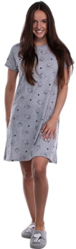 Brandsseller Tweety - Maglietta da notte per il tempo libero, a maniche corte, con motivi in stile, grigio chiaro, S