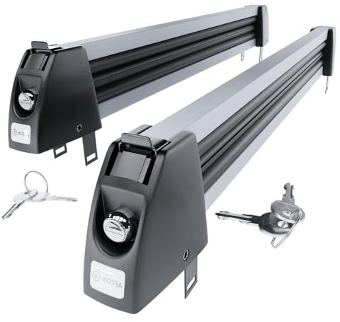 Mossa Portasci per barre portatutto - argento - per 5 paia di sci o 4 tavole da snowboard