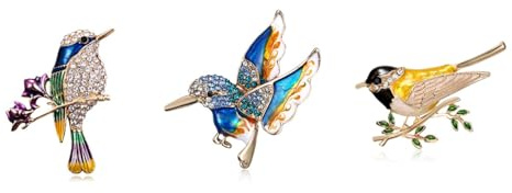 Lot de 3 broches en forme de colibri - Oiseau 3, Métal