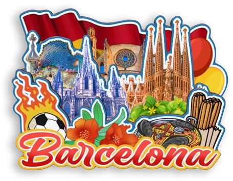 Quwsne Refrigerator Magnet Barcelona Spain Fridge Magnet City Travel Souvenirs Tourist Gifts 3D Classic Landmarks Handmade Crafts Home Decoration -1378