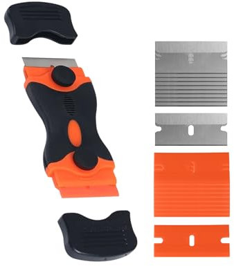 Küchenreinigungsschaber-Kit, einschließlich 20-Ersatzklingen, für Küchenschaber, Herdschaber, Keramikplattenschaber, Glasschaber, Ofenherdschaber