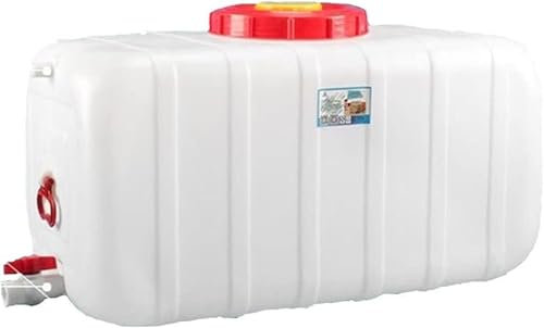 JIESOO Tanque Agua Barriles Lluvia con Válvula, Contenedor Almacenamiento Tanque Agua 200L, Cubo Almacenamiento Agua Plástico Blanco Grado Alimenticio For Riego, Barril Agua Emergencia Exteriores