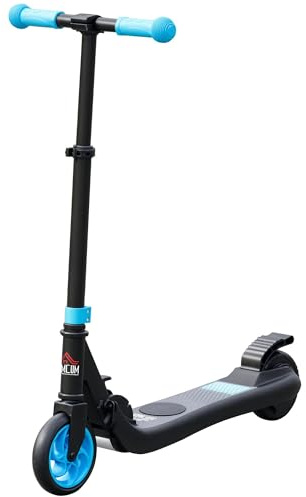 HOMCOM Electric Scooter for Kids, Foldable Electric Scooter for Age 6+, with Adjustable Height, Rear Brake, Up to 8 KM/H, Maximum Range 6 KM, 5kg Lightweight, Sky Blue