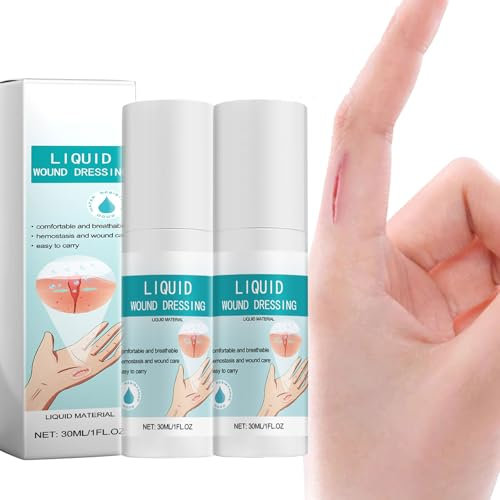 Spray liquido per bendaggi da 30 ml, gel curativo traspirante impermeabile per ferite e tagli minori (2 pezzi)