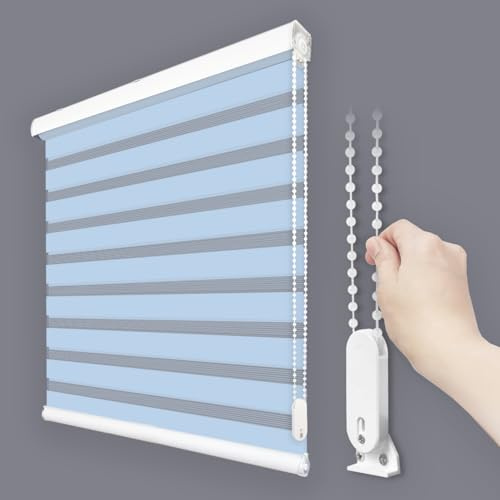 Foiresoft Custom Zebra Blinds for Windows, Light Filtering Day Night Dual Layer Blinds for Home & Office, Adjustable Privacy, Made to Order for Inside or Outside Mount