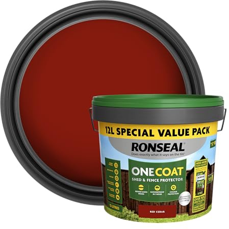 Ronseal One Coat Shed and Fence Protector Red Cedar 12L