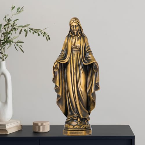 MILY-ART Statue de Notre-Dame de Grâce, figurine de la Vierge Marie de 27 cm – Sculpture de la Mère Marie Bénie de style Renaissance pour autel, décoration d'intérieur catholique pieuse, cadeau