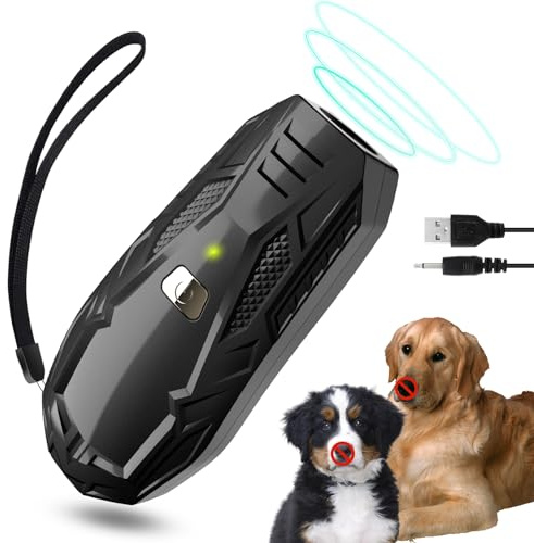 Bubbacare Dispositivo Antiladridos para Perros, Ultrasónicos Ahuyentador de Perros de Mano, Recargable Anti Ladridos Alcance Efectivo de 5m, Repelente para Perros pequeños y Grandes al Aire Libre