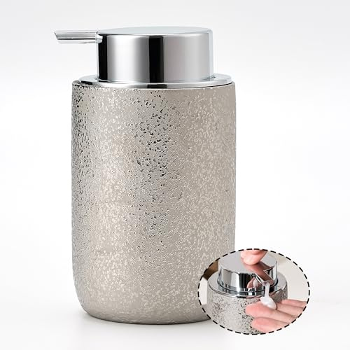GIRLUFO Hand Soap Dispenser,12oz Dish Soap Dispenser for Kitchen,Liquid Dispenser with Silver Pump,Refillable Hand Lotion Dispenser for Bathroom