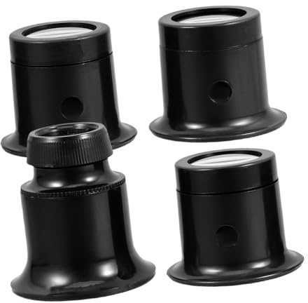 HOMSFOU 4pcs Clip Watchmaker Loupe for Watch Repair and Jewelry Inspection Magnifying Glass Lens for Crafts and Detailed Work