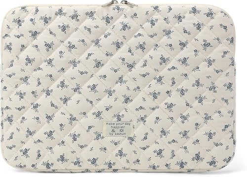 RuiDay Housse Ordinateur 13-14 Pouces, Pochette Ordinateur Portable Matelassée Motif Floral, Compatible avec MacBook Air 13/Pro 13/Pro 14 M5 M4 M3 M2 M1, Macbook Neo 2026