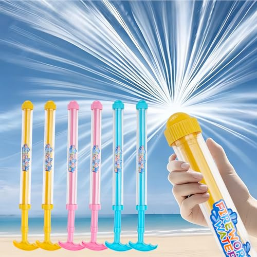 6Pack Creativity Fireworks Water Gun, Sprays Water Like Fireworks, Squirt Gun for Kids, Bulk Samll Water Blaster Summer Pool, Backyard, Beach, Birthday Party Outdoor Game Toys
