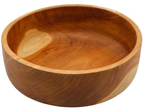 Casa Moro Frutero decorativo para mesa, cesta de pan, cuenco de madera, cuenco decorativo y cuenco para servir, cuenco de madera de teca de 30 cm