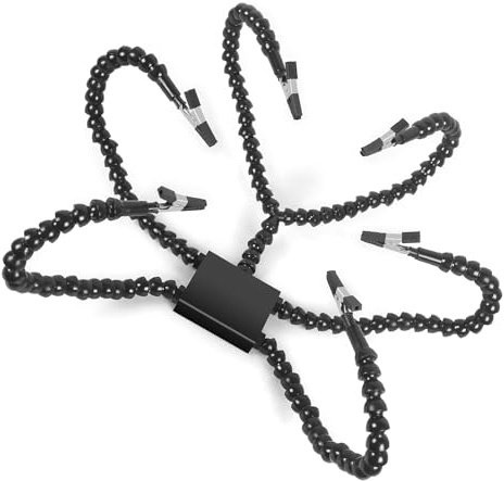 Terza mano Stazione di Saldatura Strumento con Braccio Regolabile a Collo d'oca per Elettronica Circuito e Modello Assemblaggio Base in Alluminio Saldatura