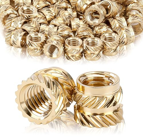 Insertos Roscados M4 Insertos Roscados de Ajuste Térmico M4*7 * 6mm 50 Piezas Tuercas Moleteadas de Latón para Componentes de Impresión 3D y Piezas de Plástico