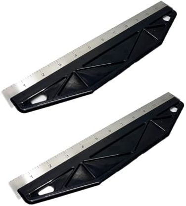 2 Pcs Paint Trim Guard, 12 Paint Shield for Skirting Board Painting Guard, Stainless Steel Straight Edge Painters Tool for Cutting in Paint Wallpaper Guard & Measurement