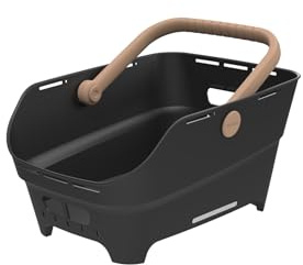 Basil Cento Neo MIK Fahrradkorb Gepäckträger hinten – 21L – aus Recyceltem Kunststoff – Reflektierend – 46.9x23.7x14.1 cm – Schwarz