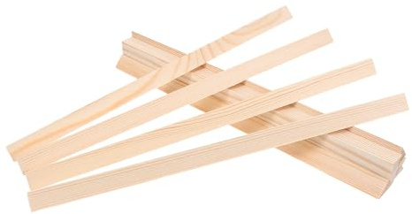 Cabilock 10Pcs Unfinished Wooden Dowel Rods Triangular Trim Strips 15Mm Edge 30Cm Length DIY Window Frame Molding for Home Decor and Craft Projects