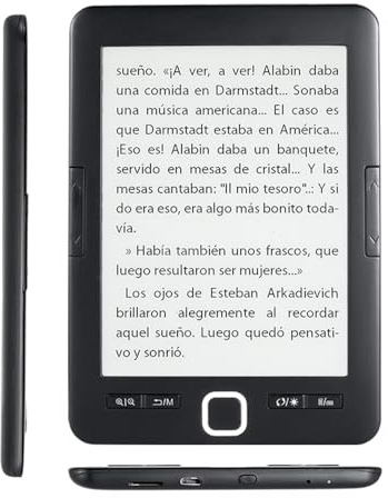Dioche Lettore di E-book Lettore di E-book Leggero Display Anti-abbagliamento da 6'' con Custodia Protettiva - Esperienza Personalizzabile e Piacevole per la Vista, Memoria da 8 GB, Include la