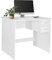 hjh OFFICE 821004 Schreibtisch weiß Basix I 90x48 cm Moderner Computertisch mit 2 Schubladen, platzsparend & pflegeleicht
