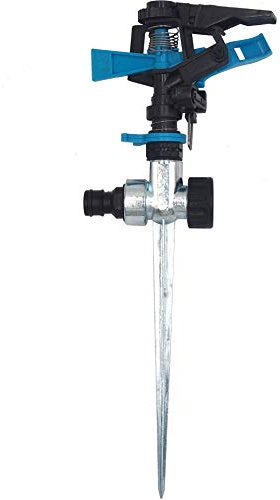 Holzsammlung Garden Sprinkler, Sprinklers For Lawns,360 Degree Heavy Duty Impact Lawn Sprinkler Irrigation Sprayer with Metal Spike for Watering Plants Flowers Veggies