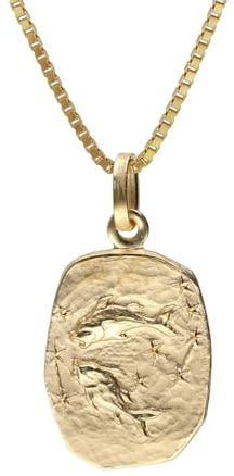 trendor Fische Sternzeichen Gold 333 / 8K mit vergoldeter Silberkette Tierkreiszeichen Anhänger für Damen oder Herren, zeitloser Halsschmuck 15382-03-40 40 cm