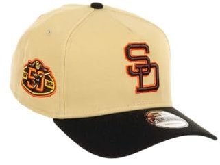 New Era San Diego Padres MLB 50th Anniversary Sidepatch Vegas Gold Black 9Forty A-Frame Snapback Cap - One-Size