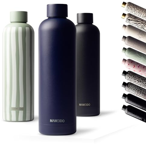 MAMEIDO Thermosflasche 750 ml, auslaufsichere Trinkflasche Edelstahl, Kohlensäure geeignet, BPA frei, Isolierflasche 12h heiß & 24h kalt (Dark Night)