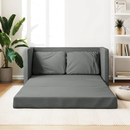 IKAYAA Sofá Cama 2 Plazas Pequeño 2 en 1 Futon para Salón Lofts Plegable 112x174x55 cm Gris Claro