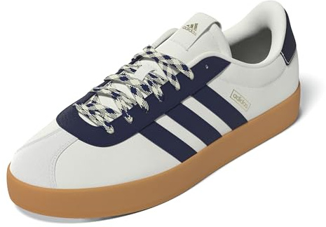 Adidas Homme VL Court 3.0 Shoes, Core White/Dark Blue/Gold met., 40 2/3 EU