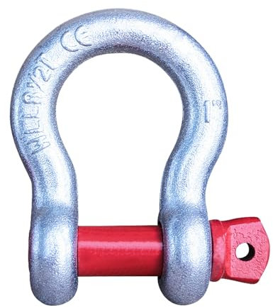 Schäkel geschweift Stahl hochfest，mit Augbolzen，Groß Verzinkter Stahl Schäkel, Schwerlastschäkel Industrie-Schäkel Rundschäkel Hochfester Bügelschäkel(1T)